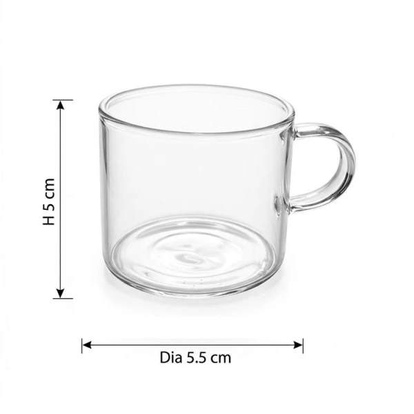 7PCS BOROSILICATE GLASS TEA SET (1 TEAPOT & 6 TEA CUPS) | K41004 - Image 