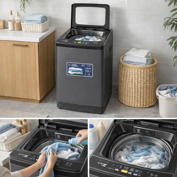 PREMIER 15KG TOP LOAD WASHER WITH IMPELLER DARK GREY | LAV-9297T1A15B - Image 
