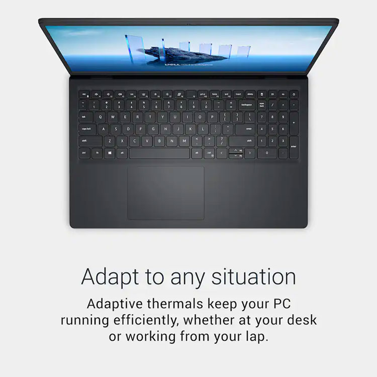 Dell laptop featuring adaptive thermal cooling technology