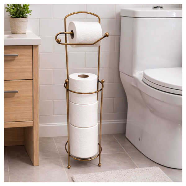 LOTUS FREESTANDING TOILET PAPER HOLDER | LHC-TR17MB - Image 