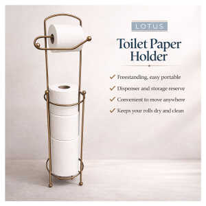 LOTUS FREESTANDING TOILET PAPER HOLDER | LHC-TR17MB - Image 