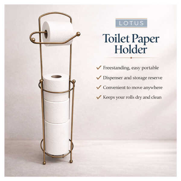 LOTUS FREESTANDING TOILET PAPER HOLDER | LHC-TR17MB - Image 