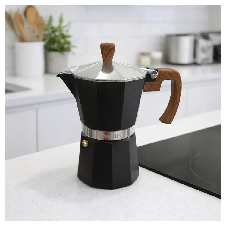 Lotus 6-Cup Stovetop Espresso Maker – Black