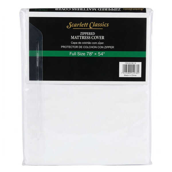 SCARLETT CLASSICS FULL SIZE ZIPPERED MATTRESS COVER  | MC-18 - Image 