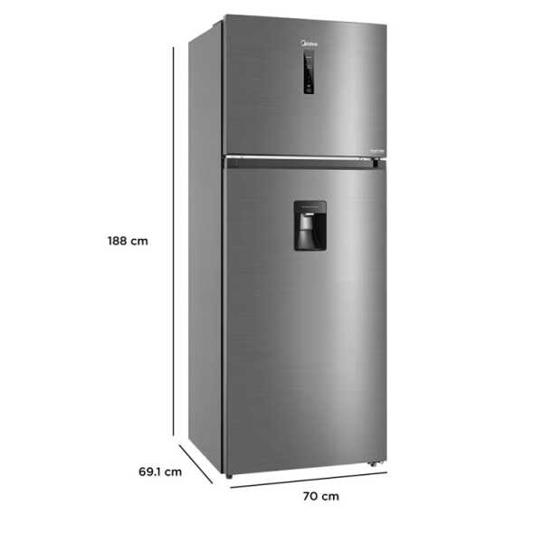 MIDEA 16 CU.FT/465L REFRIGERATOR W/ WATRERDISPENSER SILVER115V  | MDRT645MTM46WD - Image 