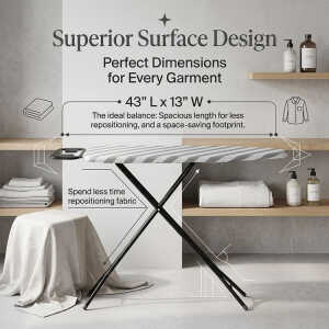 LOTUS HOME COLLECTION IRONING BOARD 43X13" ASSORTED COLORS | NS-336450 - Image 