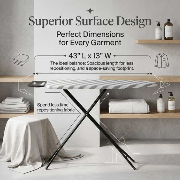 LOTUS HOME COLLECTION IRONING BOARD 43X13" ASSORTED COLORS | NS-336450 - Image 