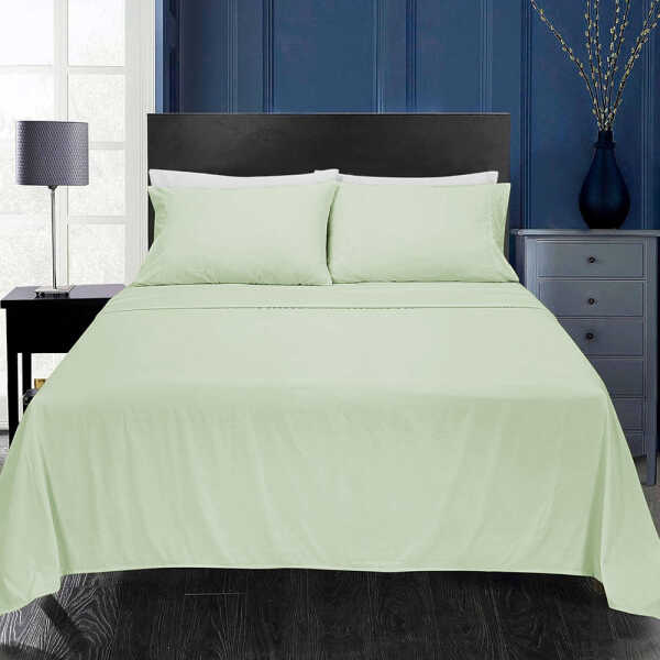SCARLETT CLASSICS 6PCS FULL SOLID BED SHEET SET | NV-1571 - Image 