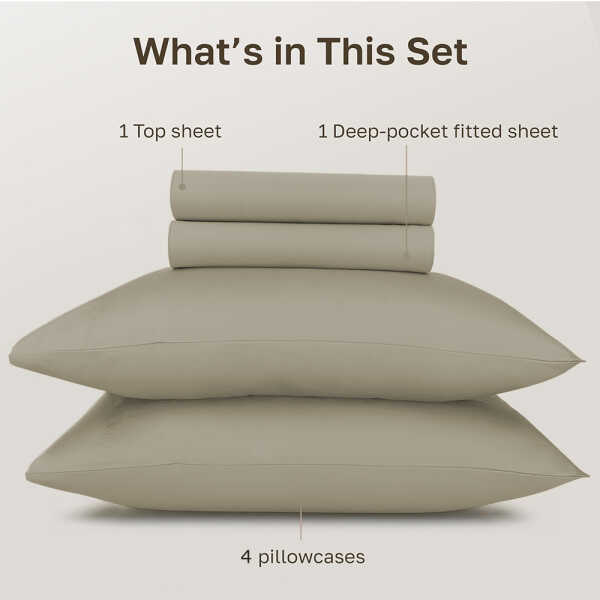 SCARLETT CLASSICS 6PCS FULL SOLID BED SHEET SET | NV-1571 - Image 