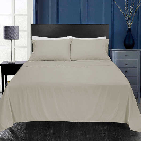 SCARLETT CLASSICS 6PCS FULL SOLID BED SHEET SET | NV-1571 - Image 