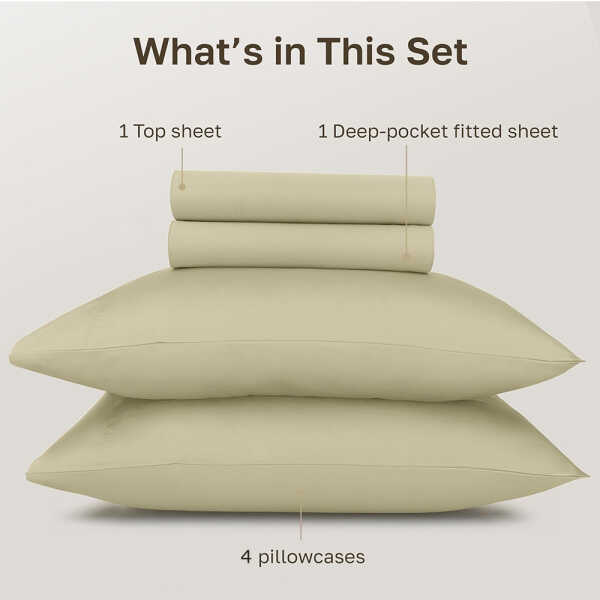 SCARLETT CLASSICS 6PCS FULL SOLID BED SHEET SET | NV-1571 - Image 
