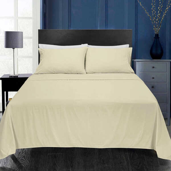 SCARLETT CLASSICS 6PCS FULL SOLID BED SHEET SET | NV-1571 - Image 