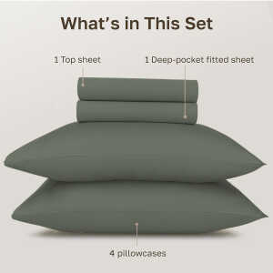 SCARLETT CLASSICS 6PCS FULL SOLID BED SHEET SET | NV-1571 - Image 