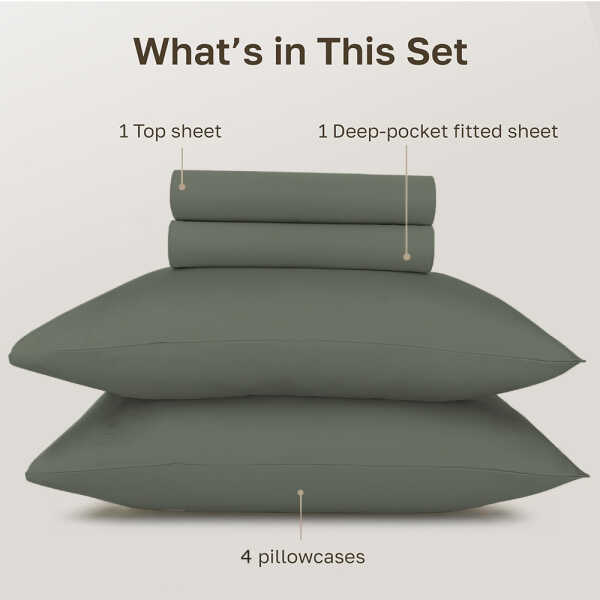 SCARLETT CLASSICS 6PCS FULL SOLID BED SHEET SET | NV-1571 - Image 