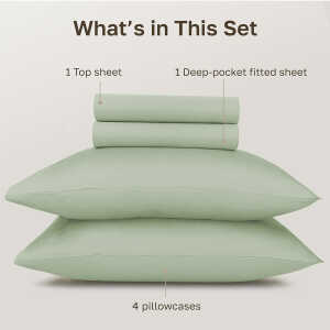 SCARLETT CLASSICS 6PCS FULL SOLID BED SHEET SET | NV-1571 - Image 