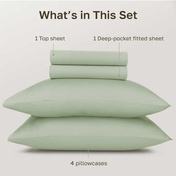 SCARLETT CLASSICS 6PCS FULL SOLID BED SHEET SET | NV-1571 - Image 