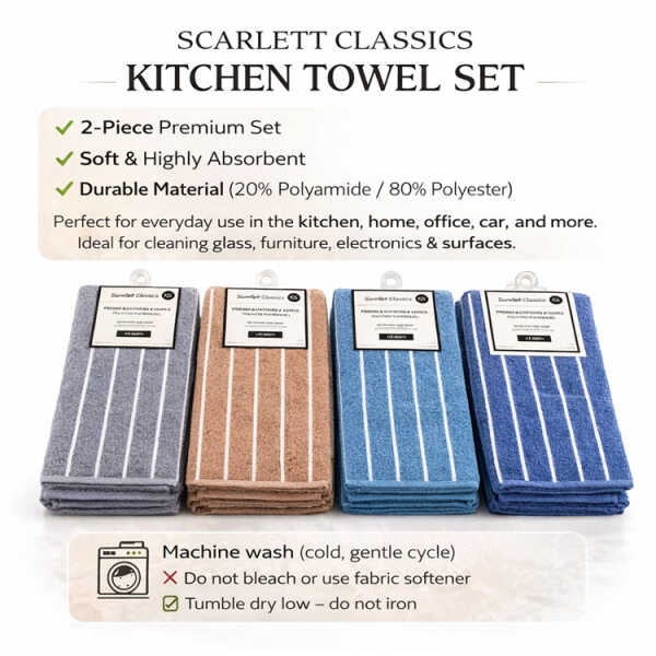 SCARLETT CLASSICS 2PCS KITCHEN TOWEL SET 40 X 60 CM | NV-1582 - Image 