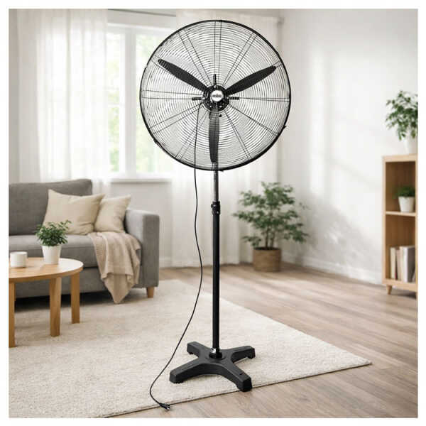 PRIMO 30" INDUSTRIAL 2-IN-1 WALL PEDESTAL FAN, BLACK | PR-3001S/W - Image 