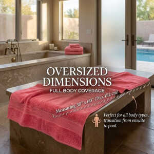 SCARLETT CLASSICS LUNA COLLECTION BATH TOWELS 30"X60" ASSORTED COLORS  | SCR-0425-MIX - Image 