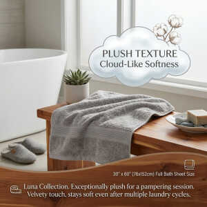 SCARLETT CLASSICS LUNA COLLECTION BATH TOWELS 30"X60" ASSORTED COLORS  | SCR-0425-MIX - Image 