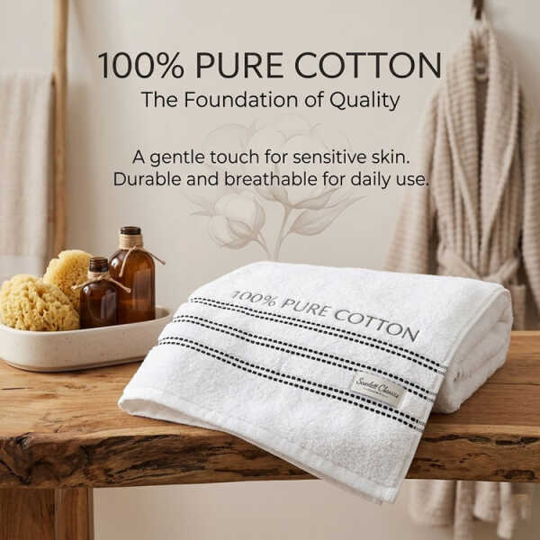 SCARLETT CLASSICS LUTON COLLECTION BATH TOWEL 30"X60" WHITE | SCR-0701 - Image 
