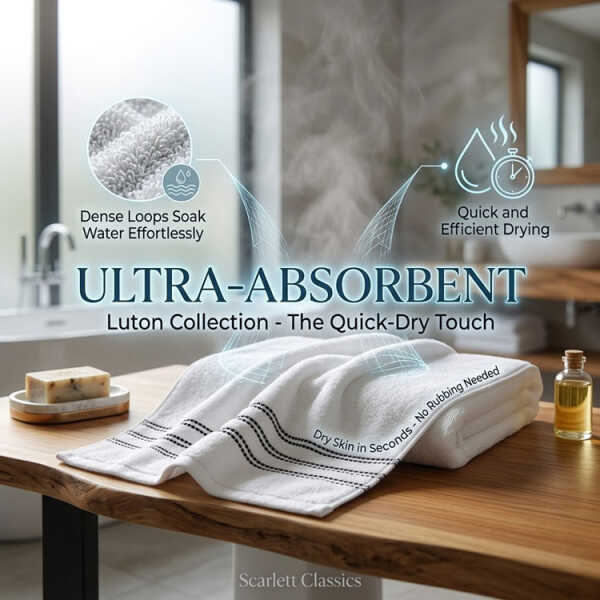 SCARLETT CLASSICS LUTON COLLECTION BATH TOWEL 30"X60" WHITE | SCR-0701 - Image 