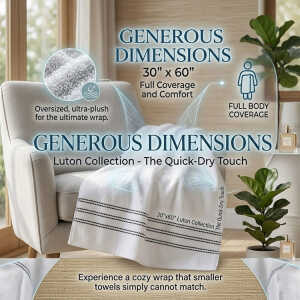SCARLETT CLASSICS LUTON COLLECTION BATH TOWEL 30"X60" WHITE | SCR-0701 - Image 