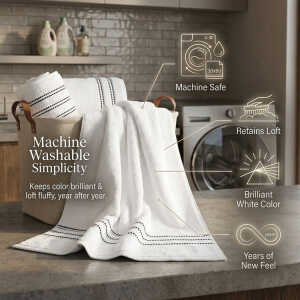 SCARLETT CLASSICS LUTON COLLECTION BATH TOWEL 30"X60" WHITE | SCR-0701 - Image 