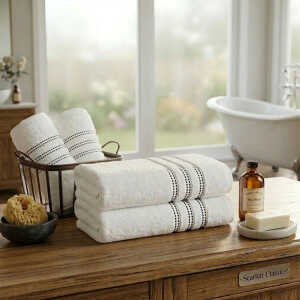 SCARLETT CLASSICS LUTON COLLECTION BATH TOWEL 30"X60" WHITE | SCR-0701 - Image 