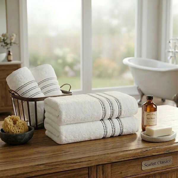 SCARLETT CLASSICS LUTON COLLECTION BATH TOWEL 30"X60" WHITE | SCR-0701 - Image 