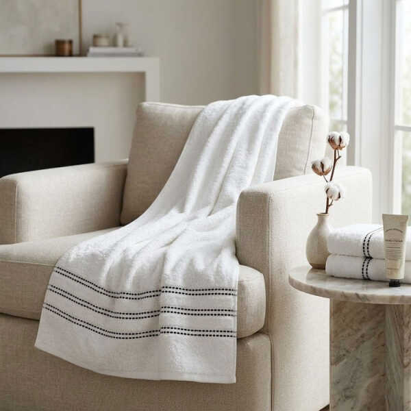 SCARLETT CLASSICS LUTON COLLECTION BATH TOWEL 30"X60" WHITE | SCR-0701 - Image 