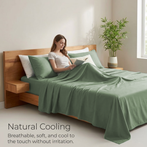 SCARLETT CLASSICS BAMBOO ERA QUEEN BED SHEET SET | SCR-3845-Q - Image 