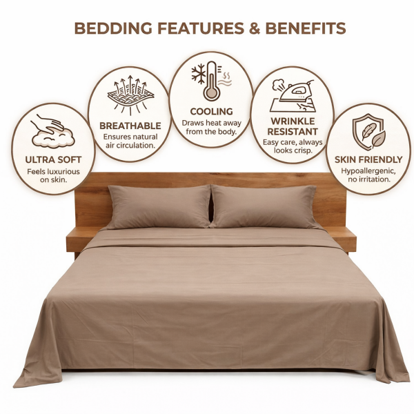 SCARLETT CLASSICS BAMBOO ERA QUEEN BED SHEET SET | SCR-3845-Q - Image 