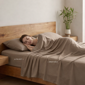 SCARLETT CLASSICS BAMBOO ERA QUEEN BED SHEET SET | SCR-3845-Q - Image 