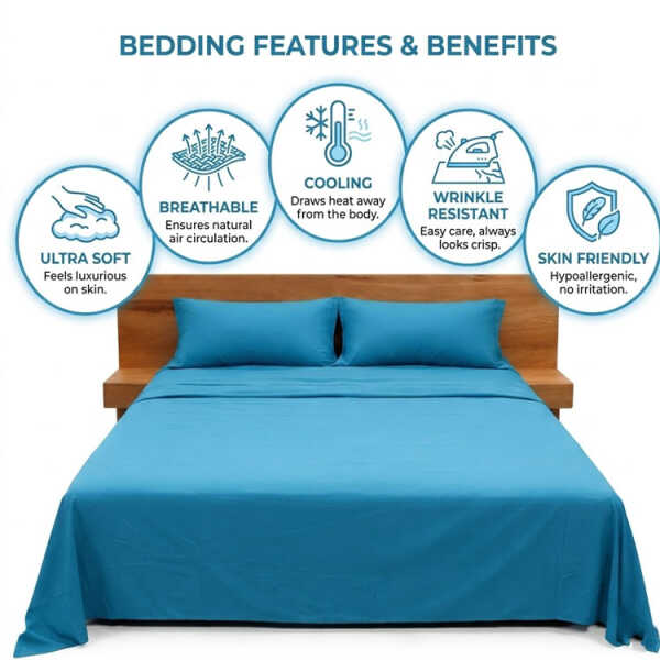 SCARLETT CLASSICS BAMBOO ERA QUEEN BED SHEET SET | SCR-3845-Q - Image 