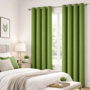 SCARLETT CLASSICS BLACKOUT WINDOW CURTAIN WITH GROMMETS GREEN | SCR-8067 - Image 