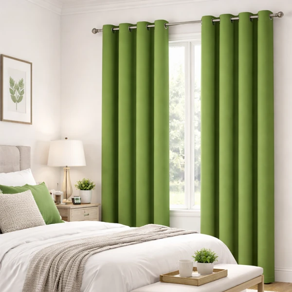 SCARLETT CLASSICS BLACKOUT WINDOW CURTAIN WITH GROMMETS GREEN | SCR-8067 - Image 