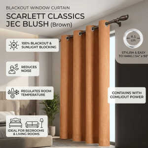 SCARLETT CLASSICS 100% BLACKOUT WINDOW CURTAIN WITH GROMMETS | SCR-8228 - Image 