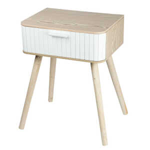 WOODEN BEDSIDE TABLE WITH 1 DRAWER | STUDIO-1016 - Image 