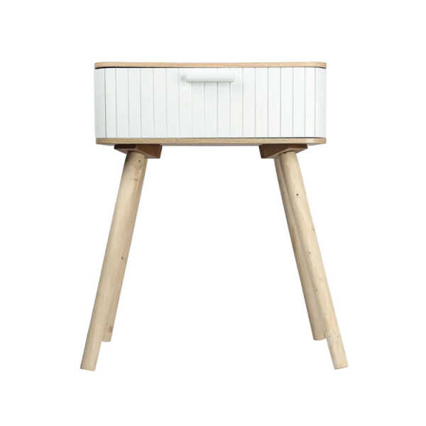 WOODEN BEDSIDE TABLE WITH 1 DRAWER | STUDIO-1016 - Image 