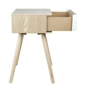 WOODEN BEDSIDE TABLE WITH 1 DRAWER | STUDIO-1016 - Image 