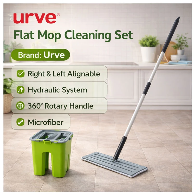 URVE Microfiber Flat Mop Set for Easy Floor Cleaning | UR-3349