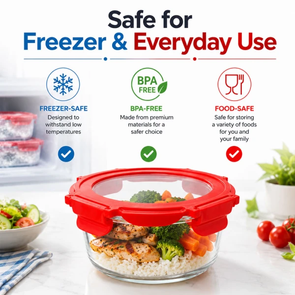 Glass Kitchen Storage Containers with Secure Lids | Assorted