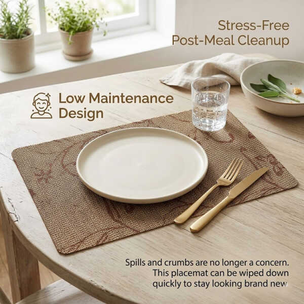 LOTUS HOME COLLECTION 6 PCS RECTANGULAR PLACEMAT ASSORTED COLORS | 88208 - Image 