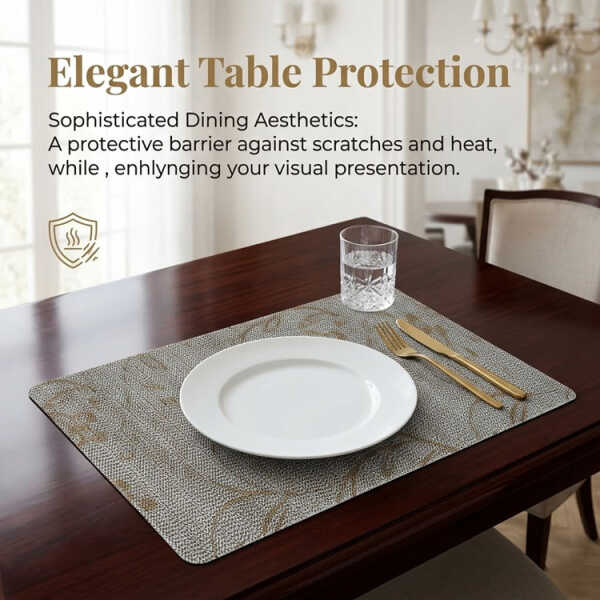 LOTUS HOME COLLECTION 6 PCS RECTANGULAR PLACEMAT ASSORTED COLORS | 88208 - Image 