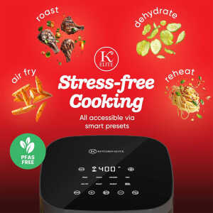 KITCHEN ELITE 4QT 8 PRESETS TOUCHSCREEN BLACK DIGITAL AIR FRYER | AF115-4QT - Image 