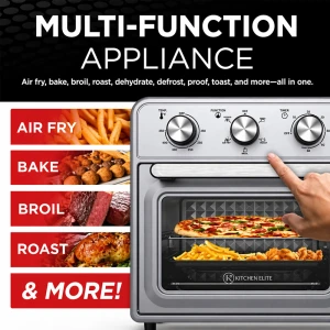 KITCHEN ELITE 22 QT AIR FRYER OVEN STAINLESS STEEL | AFO111MC - Image 