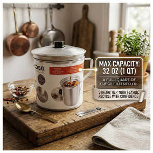 BENE CASA 1QT (32OZ) OIL STRAINER AND DISPENSER | BC-65119 - Image 