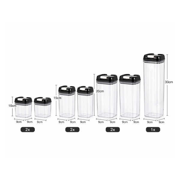FOOD STORAGE AIRTIGHT 7PC JARS SET | FSK10915 - Image 