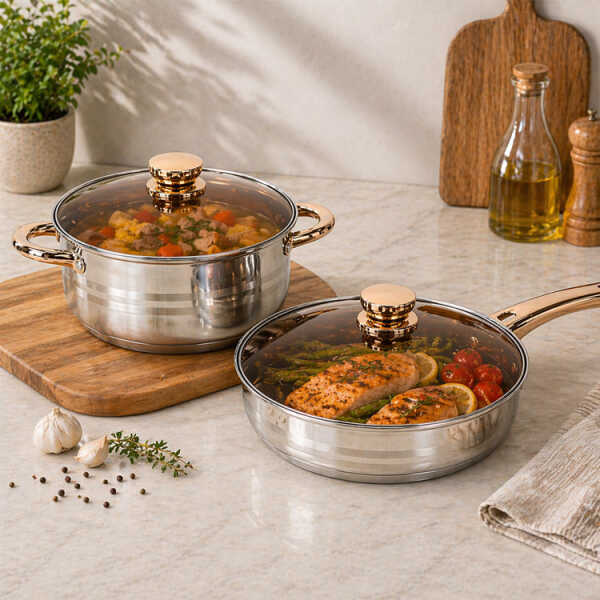 EBBERG 12-PIECE STAINLESS STEEL COOKWARE SET | FSK10933 - Image 